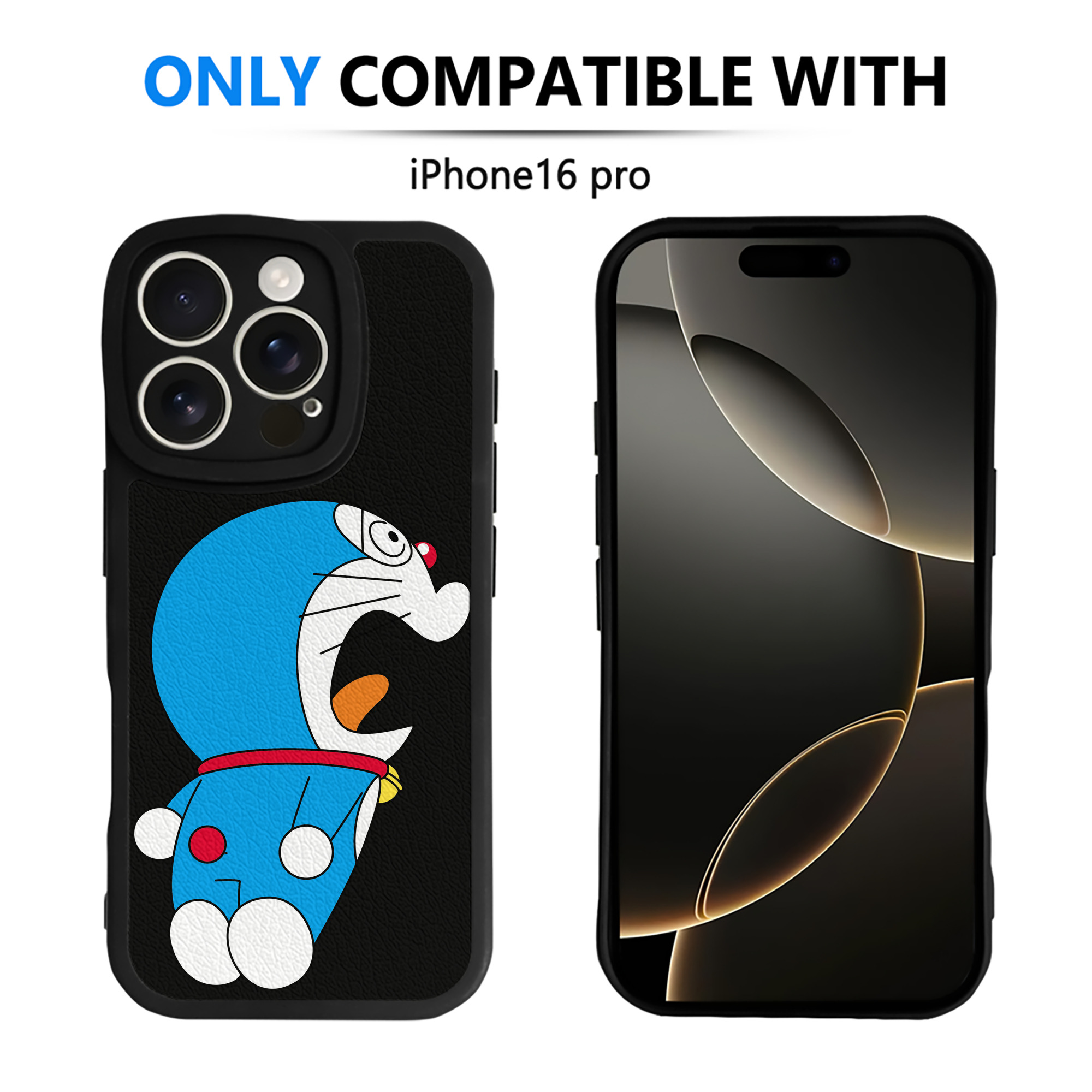 （画像用） ドラえもん Doraemon 【iPhone 16シリーズ対応】シリコンスマホケース（レザー調） 材質：シリコン